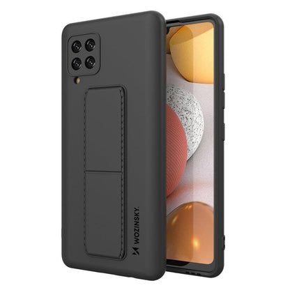 Wozinsky Ständer Hülle Flexible Silikon Stand Hülle Samsung Galaxy A42 5G Schwarz