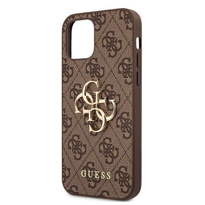 Guess iPhone 12/12 Pro 6.1"  Hardcase 4G Big Metal Logo braun