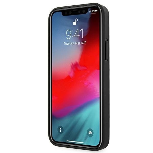 Guess  iPhone 12 Pro Max 6.7" schwarz / schwarzes Hardcase Saffiano 4G Metall Logo