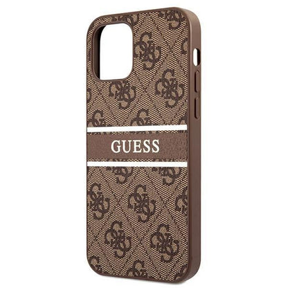 Guess Ratet mal GUHCP12M4GDBR iPhone 12/12 Pro 6.1"  Hardcase 4G Stripe braun