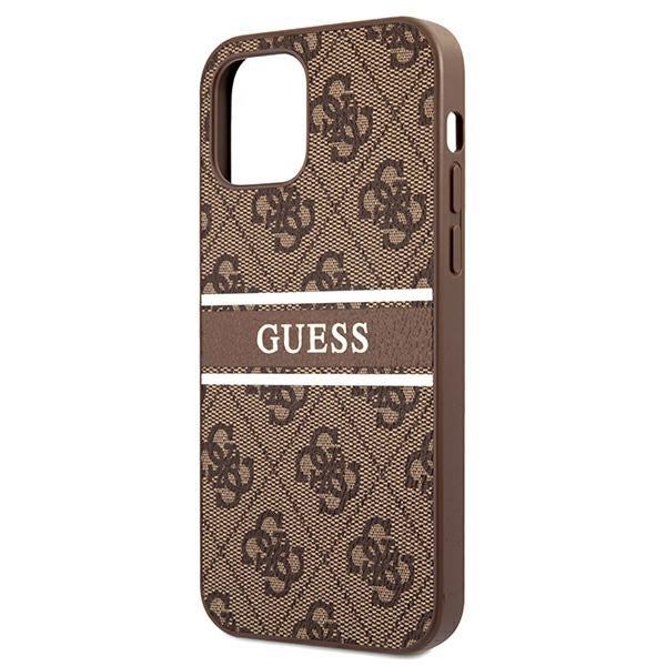 Guess Ratet mal GUHCP12M4GDBR iPhone 12/12 Pro 6.1"  Hardcase 4G Stripe braun