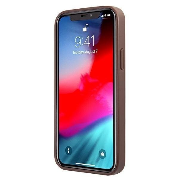Guess Ratet mal GUHCP12M4GDBR iPhone 12/12 Pro 6.1"  Hardcase 4G Stripe braun