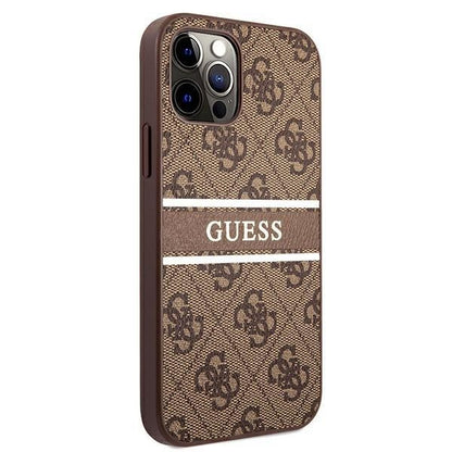 Guess Ratet mal GUHCP12M4GDBR iPhone 12/12 Pro 6.1"  Hardcase 4G Stripe braun