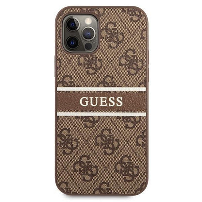 Guess Ratet mal GUHCP12M4GDBR iPhone 12/12 Pro 6.1"  Hardcase 4G Stripe braun