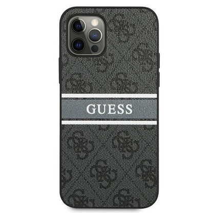 Guess Ratet mal GUHCP12M4GDBR iPhone 12/12 Pro 6.1"  Hardcase 4G Stripe braun