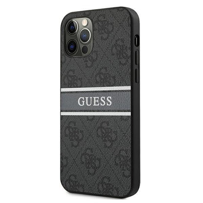 Guess Ratet mal GUHCP12M4GDBR iPhone 12/12 Pro 6.1"  Hardcase 4G Stripe braun