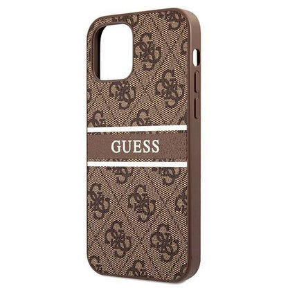 Guess iPhone 12 mini 5.4" braun / braun Hardcase 4G Stripe