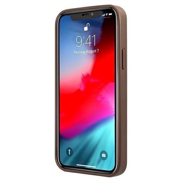 Guess iPhone 12 mini 5.4" braun / braun Hardcase 4G Stripe