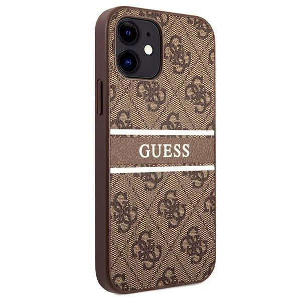 Guess iPhone 12 mini 5.4" braun / braun Hardcase 4G Stripe