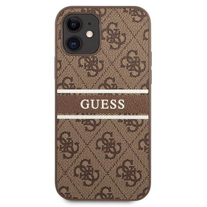 Guess iPhone 12 mini 5.4" braun / braun Hardcase 4G Stripe