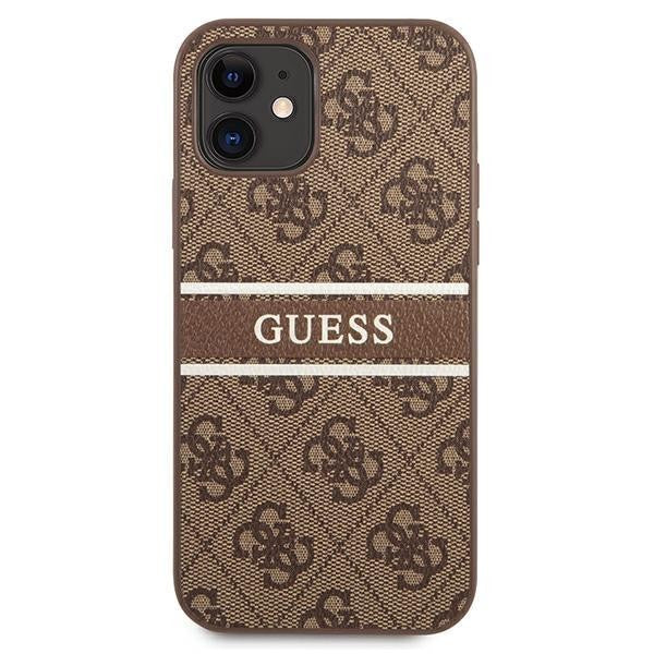 Guess iPhone 12 mini 5.4" braun / braun Hardcase 4G Stripe