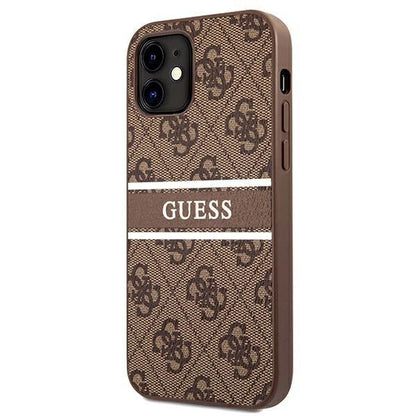 Guess iPhone 12 mini 5.4" braun / braun Hardcase 4G Stripe