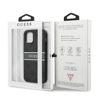 Guess iPhone 12 mini 5,4" grau / grau Hardcase 4G Stripe