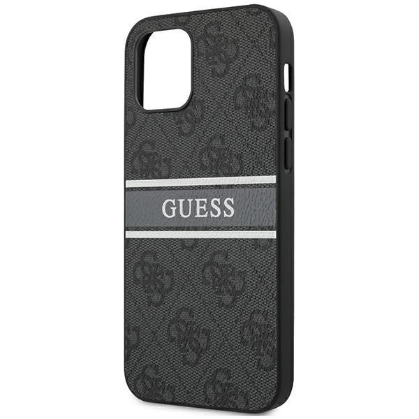 Guess iPhone 12 mini 5,4" grau / grau Hardcase 4G Stripe