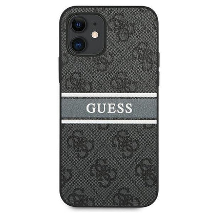 Guess iPhone 12 mini 5,4" grau / grau Hardcase 4G Stripe