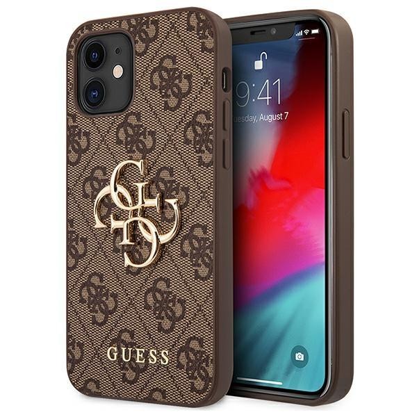 Guess iPhone 12 mini 5,4" grau / grau Hardcase 4G Stripe