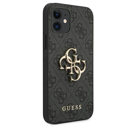 Guess iPhone 12 mini 5,4" grau / grau Hardcase 4G Big Metal Logo