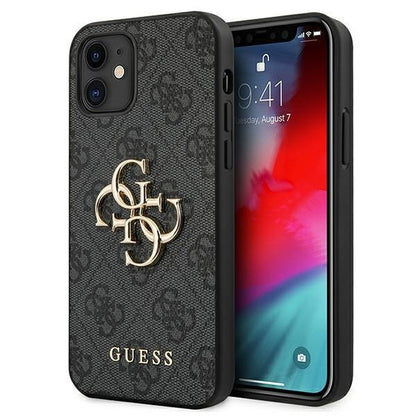 Guess iPhone 12 mini 5,4" grau / grau Hardcase 4G Big Metal Logo