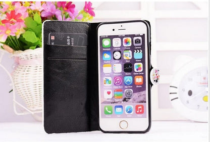 Schwarz Wasser Tropfen Bling Leder Etui iPhone 6 Plus