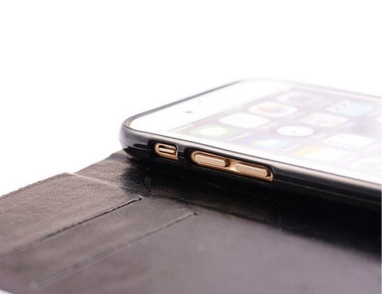 Schwarz Wasser Tropfen Bling Leder Etui iPhone 6 Plus