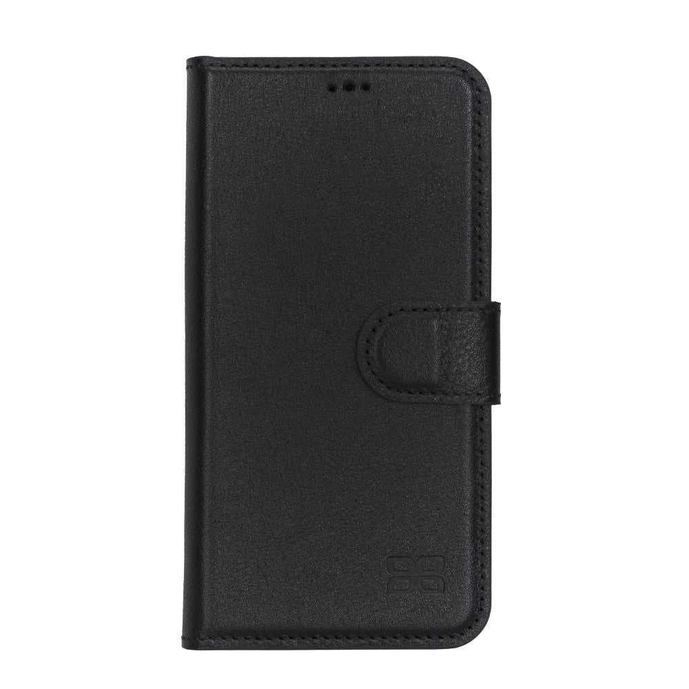 Bouletta Magnetische abnehmbare Handyhülle aus Leder mit RFID-Blocker für iPhone 13 Schwarz