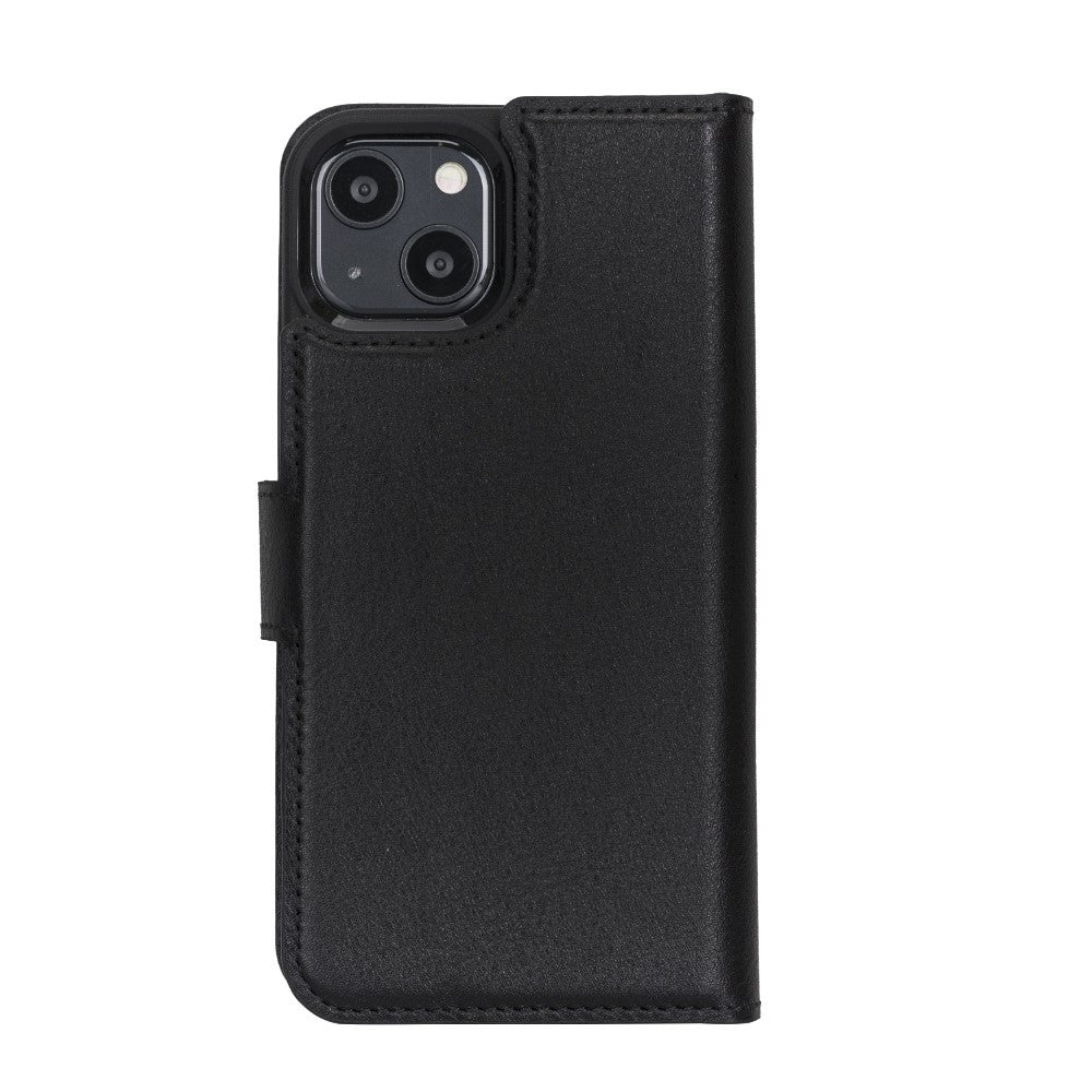 Bouletta Magnetische abnehmbare Handyhülle aus Leder mit RFID-Blocker für iPhone 13 Schwarz