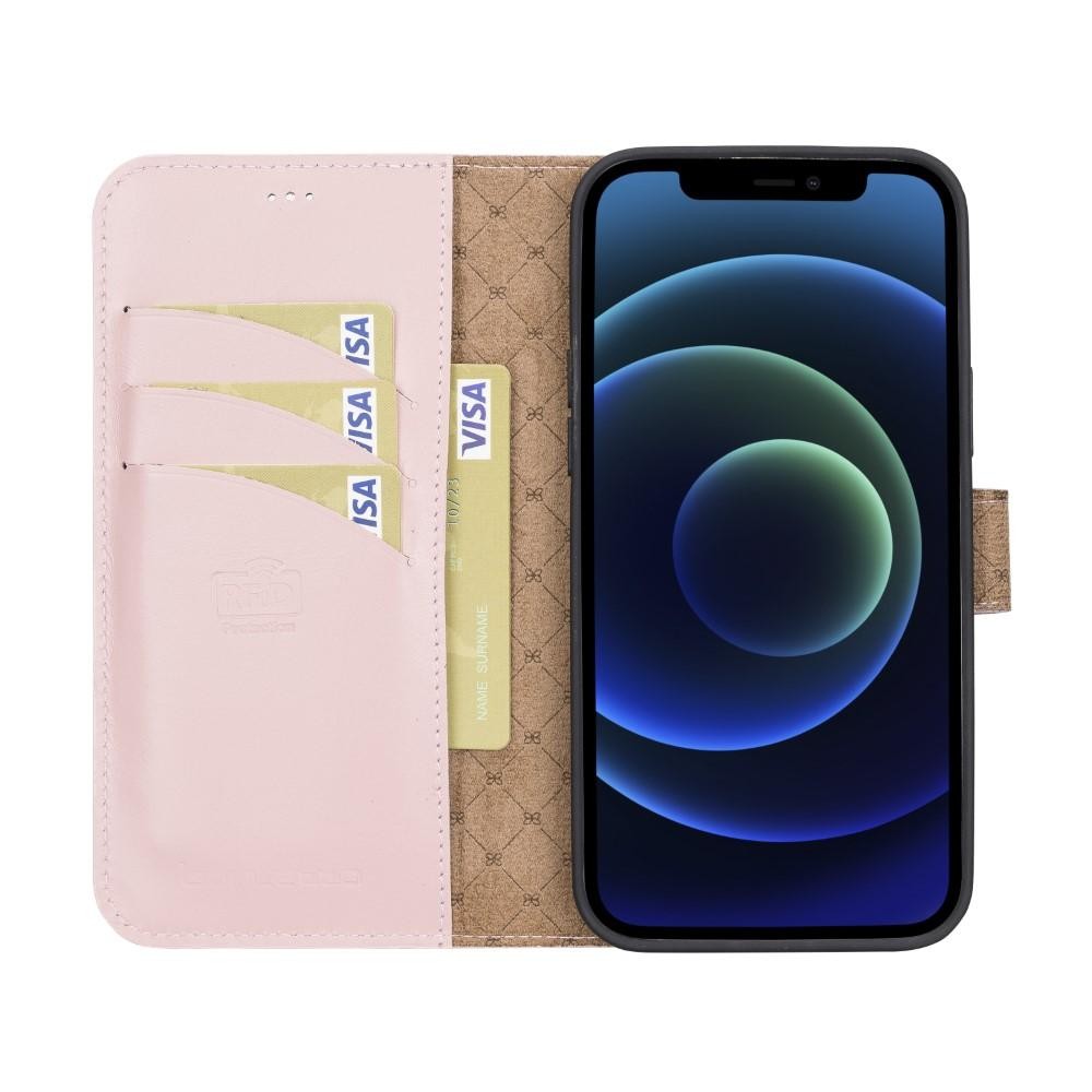 Bouletta Magnetische abnehmbare Handyhülle aus Leder mit RFID-Blocker für iPhone 13 Pro Max Sand