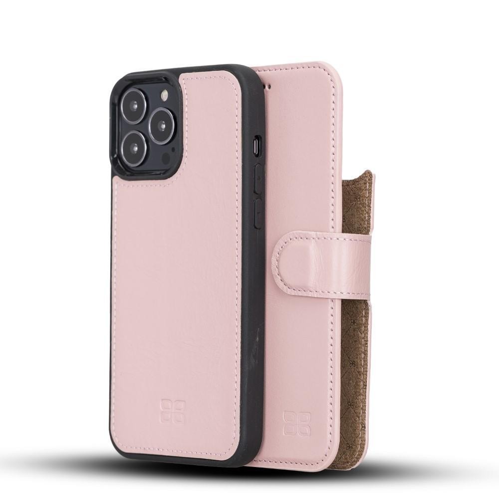 Bouletta Magnetische abnehmbare Handyhülle aus Leder mit RFID-Blocker für iPhone 13 Pro Sand