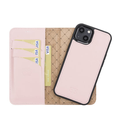 Bouletta Magnetische abnehmbare Handyhülle aus Leder mit RFID-Blocker für iPhone 13  Sand