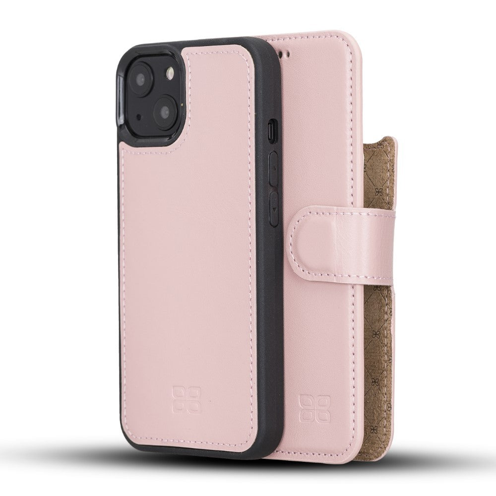 Bouletta Magnetische abnehmbare Handyhülle aus Leder mit RFID-Blocker für iPhone 13  Sand