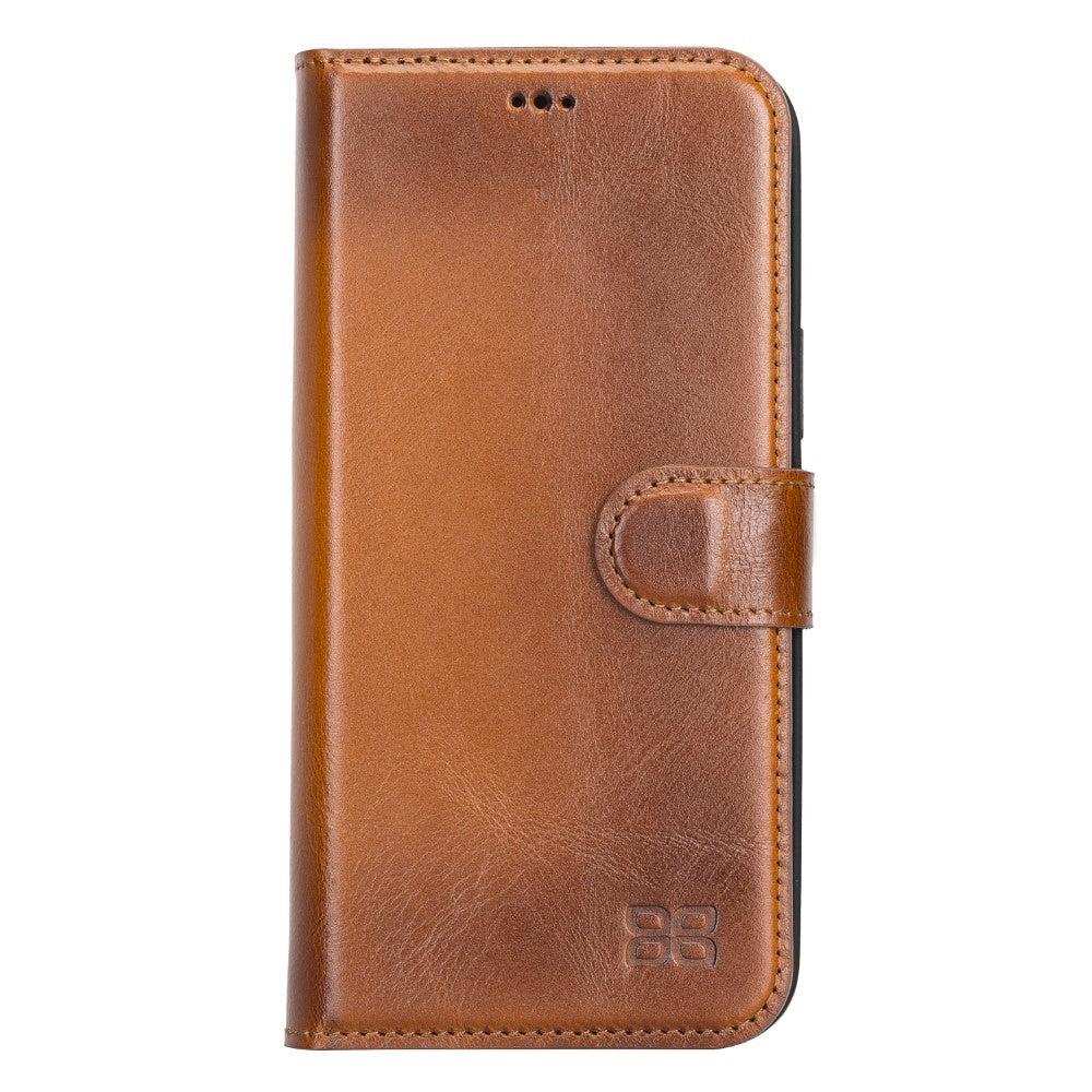Bouletta Magnetische abnehmbare Handyhülle aus Leder mit RFID-Blocker für iPhone 13 Braun
