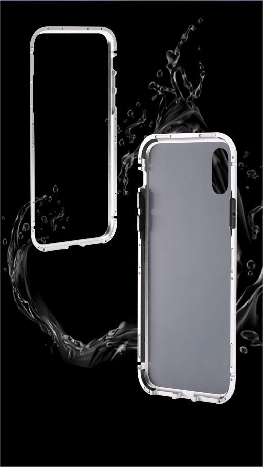 Magnet Cover Hülle iPhone X Weiss + Panzer