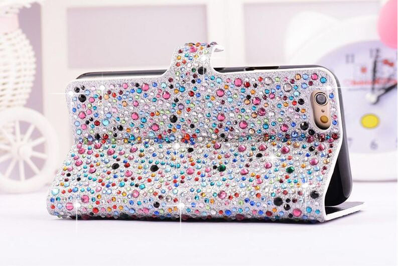 Gold Wasser Tropfen Bling Leder Etui iPhone 6 Plus