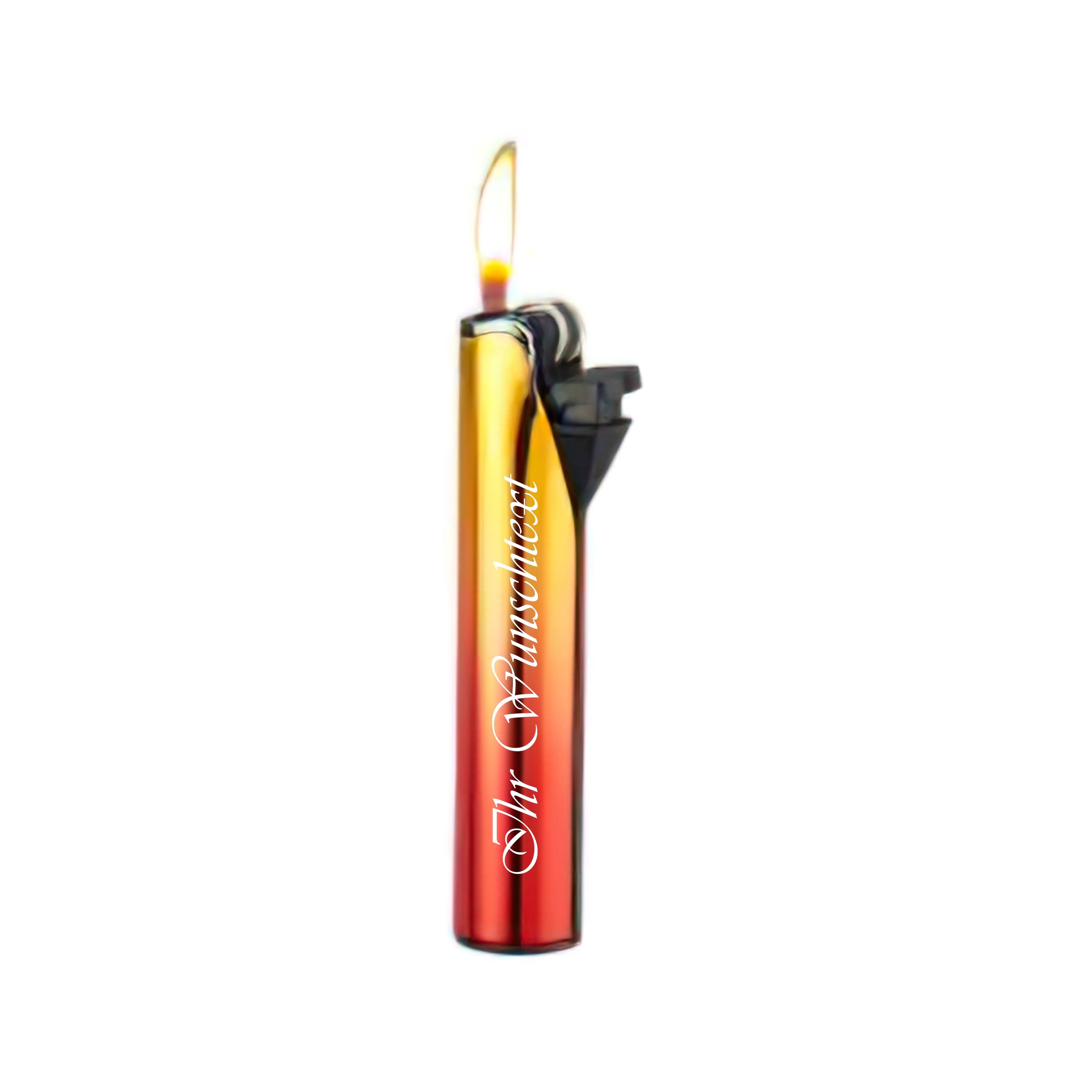 Metall Feuerzeug Reibrad SUMMER Gold und Rot  (Auf Wunsch mit Gravur)