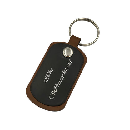 Luxus Schlüsselanhänger Leder Schwarz (Auf Wunsch mit Gravur)