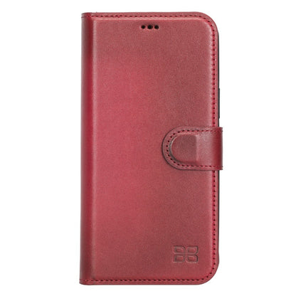 Bouletta Magnetische abnehmbare Handyhülle aus Leder mit RFID-Blocker für iPhone 13 Pro Max Rot