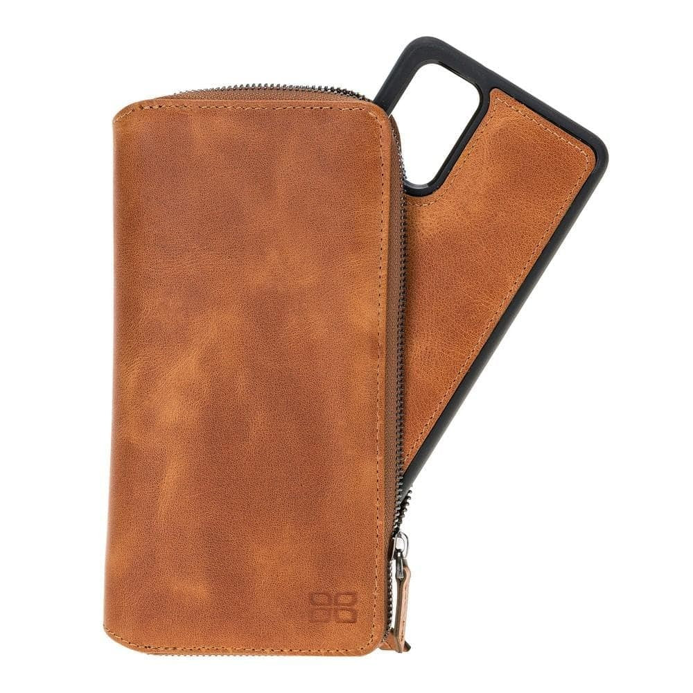 BOULETTA MAGNETISCHE ABNEHMBARE POUCH HANDYHÜLLE AUS LEDER MIT RFID-BLOCKER FÜR GALAXY S21 ULTRA- Tiguan Tan