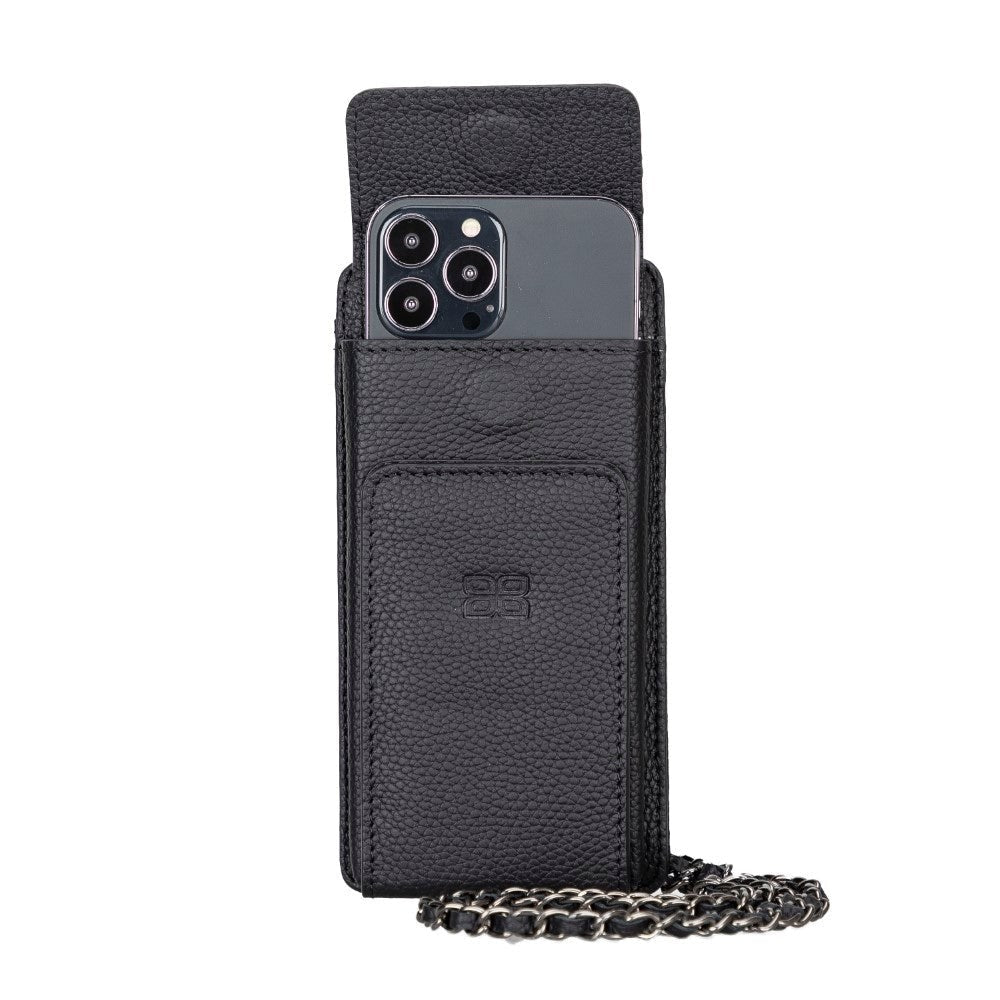 Bouletta Avjin Echtleder Handytasche mit Schulterriemen für iPhone 13 Pro Max 6.7 - Schwarz