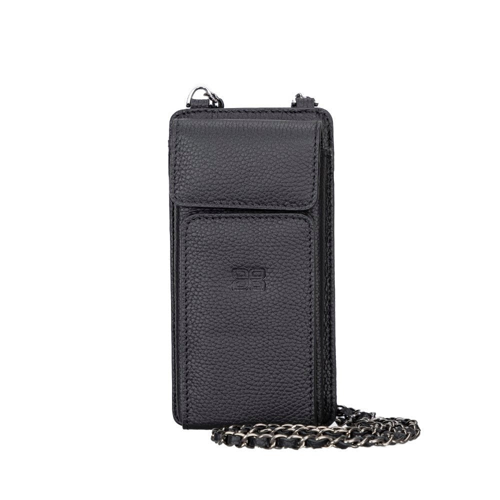 Bouletta Avjin Echtleder Handytasche mit Schulterriemen für iPhone 13 Pro Max 6.7 - Schwarz