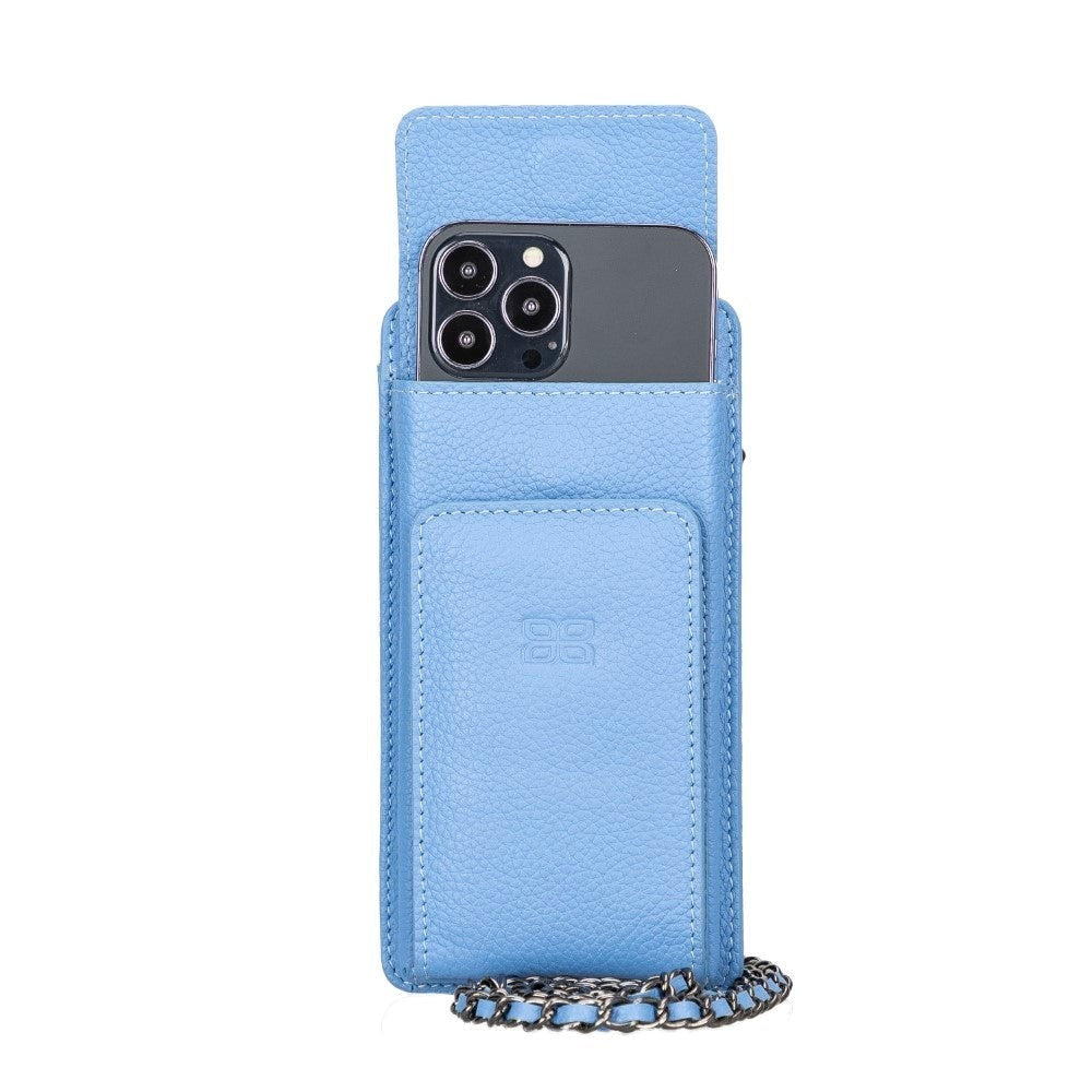 Bouletta Avjin Echtleder universal Handytasche mit Schulterriemen bis 6.7" - Hellblau