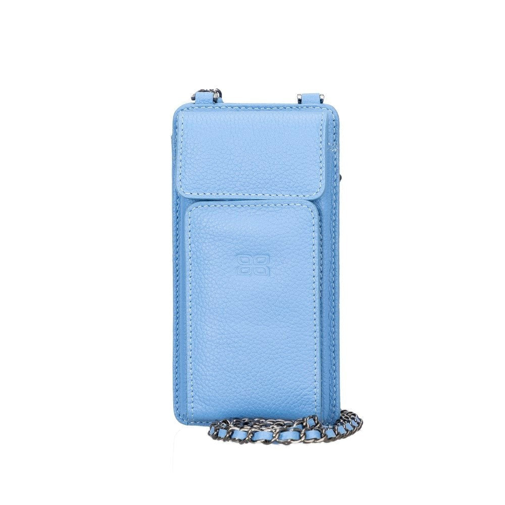 Bouletta Avjin Echtleder universal Handytasche mit Schulterriemen bis 6.7" - Hellblau