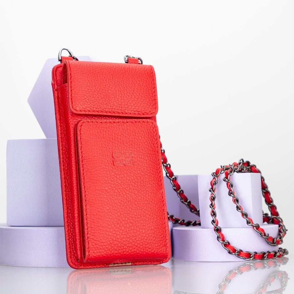 Bouletta Avjin Echtleder universal Handytasche mit Schulterriemen bis 6.7" - Rot
