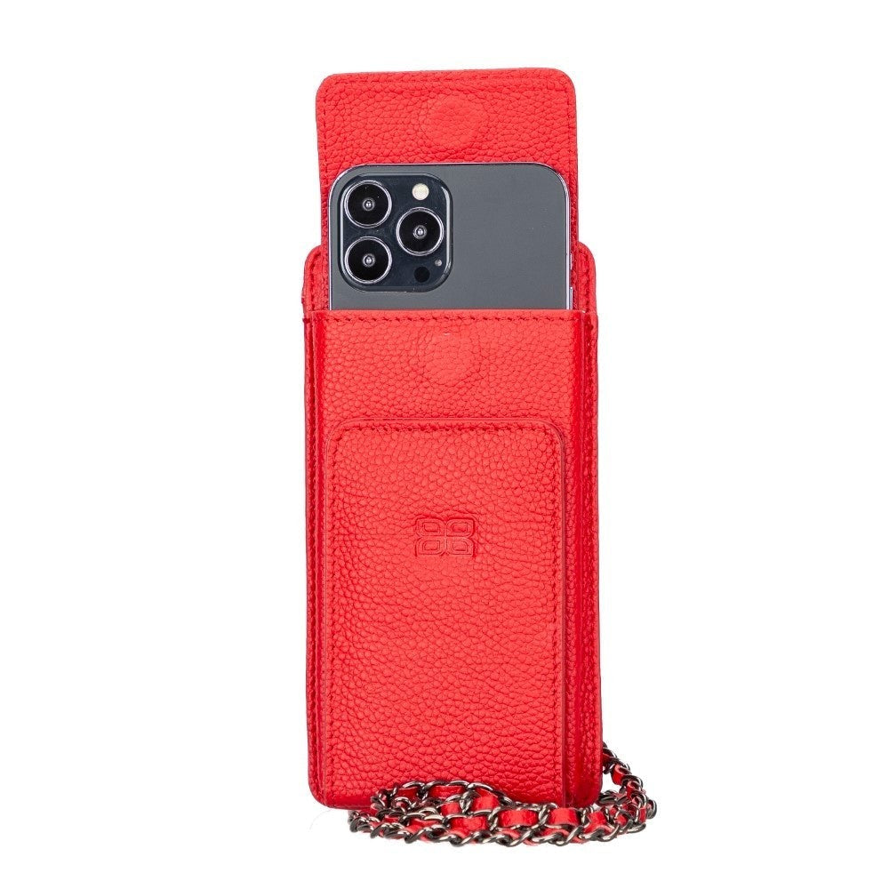 Bouletta Avjin Echtleder universal Handytasche mit Schulterriemen bis 6.7" - Rot