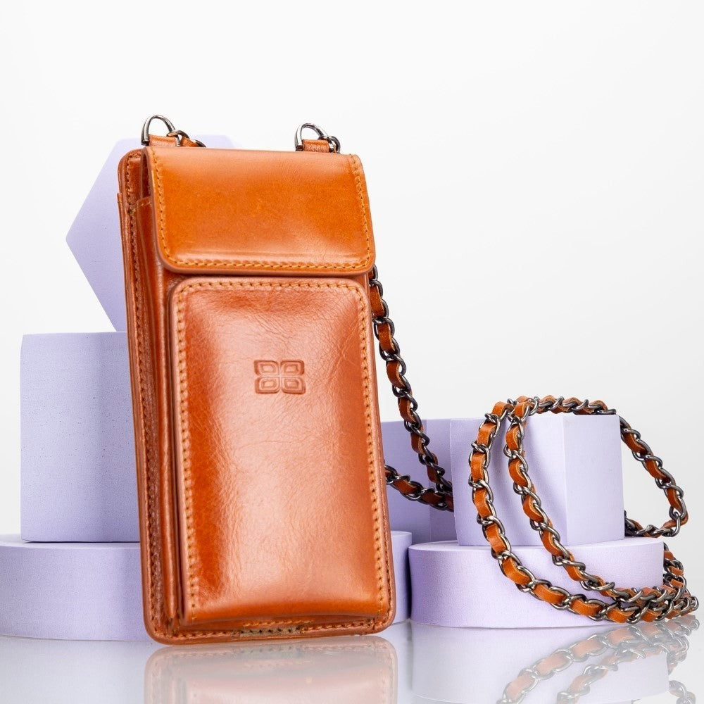 Bouletta Avjin Echtleder universal Handytasche mit Schulterriemen bis 6.7" - Tan