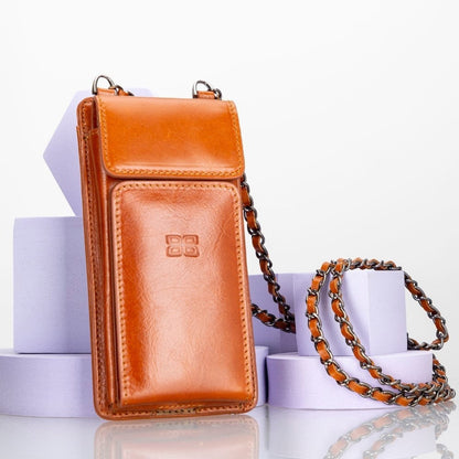 Bouletta Avjin Echtleder universal Handytasche mit Schulterriemen bis 6.7" - Tan
