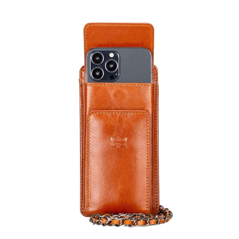 Bouletta Avjin Echtleder universal Handytasche mit Schulterriemen bis 6.7" - Tan