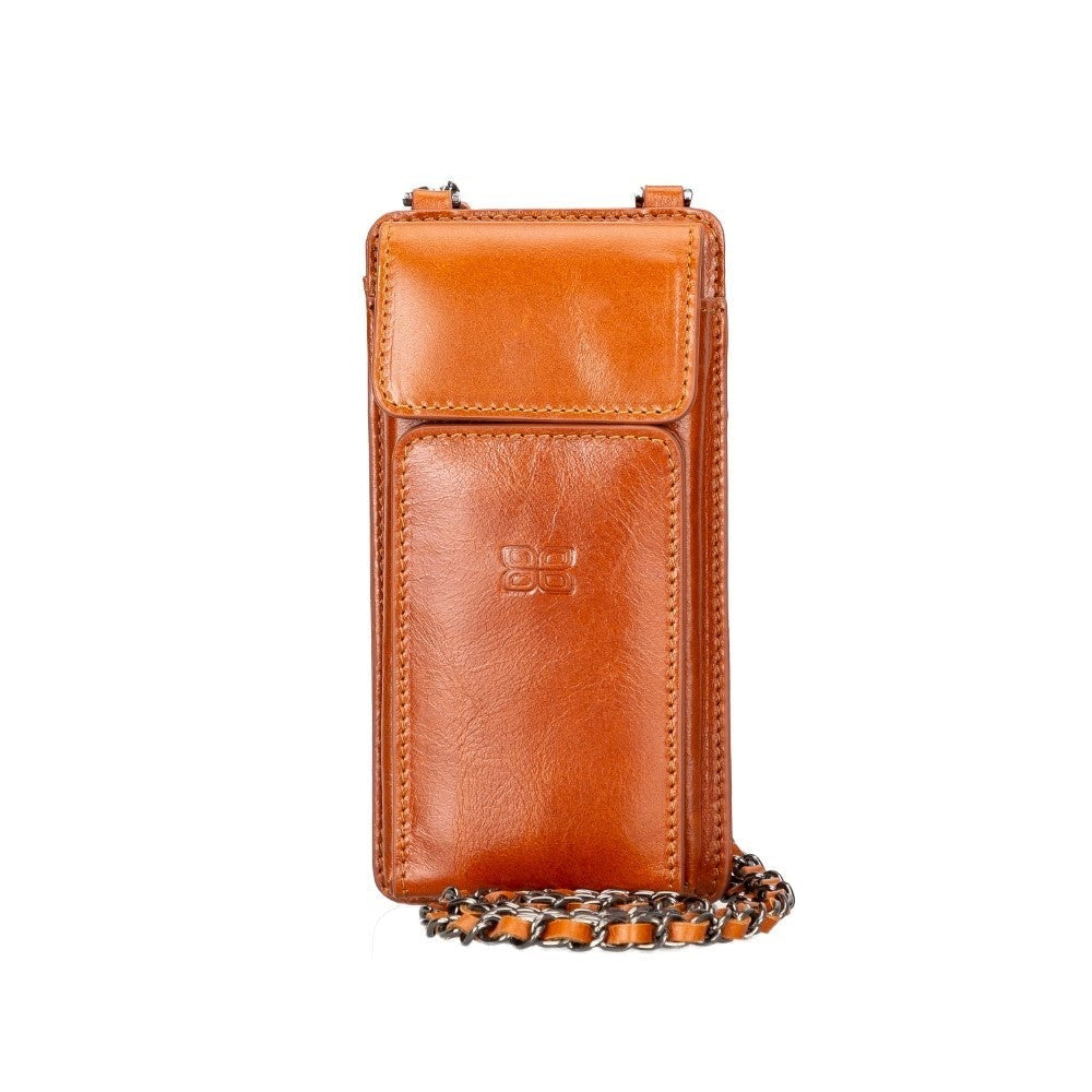 Bouletta Avjin Echtleder universal Handytasche mit Schulterriemen bis 6.7" - Tan