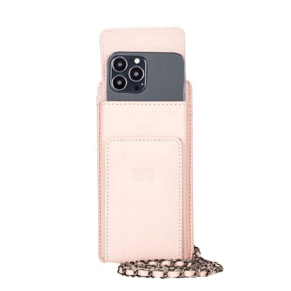 Bouletta Avjin Echtleder universal Handytasche mit Schulterriemen bis 6.7" - Hellpink