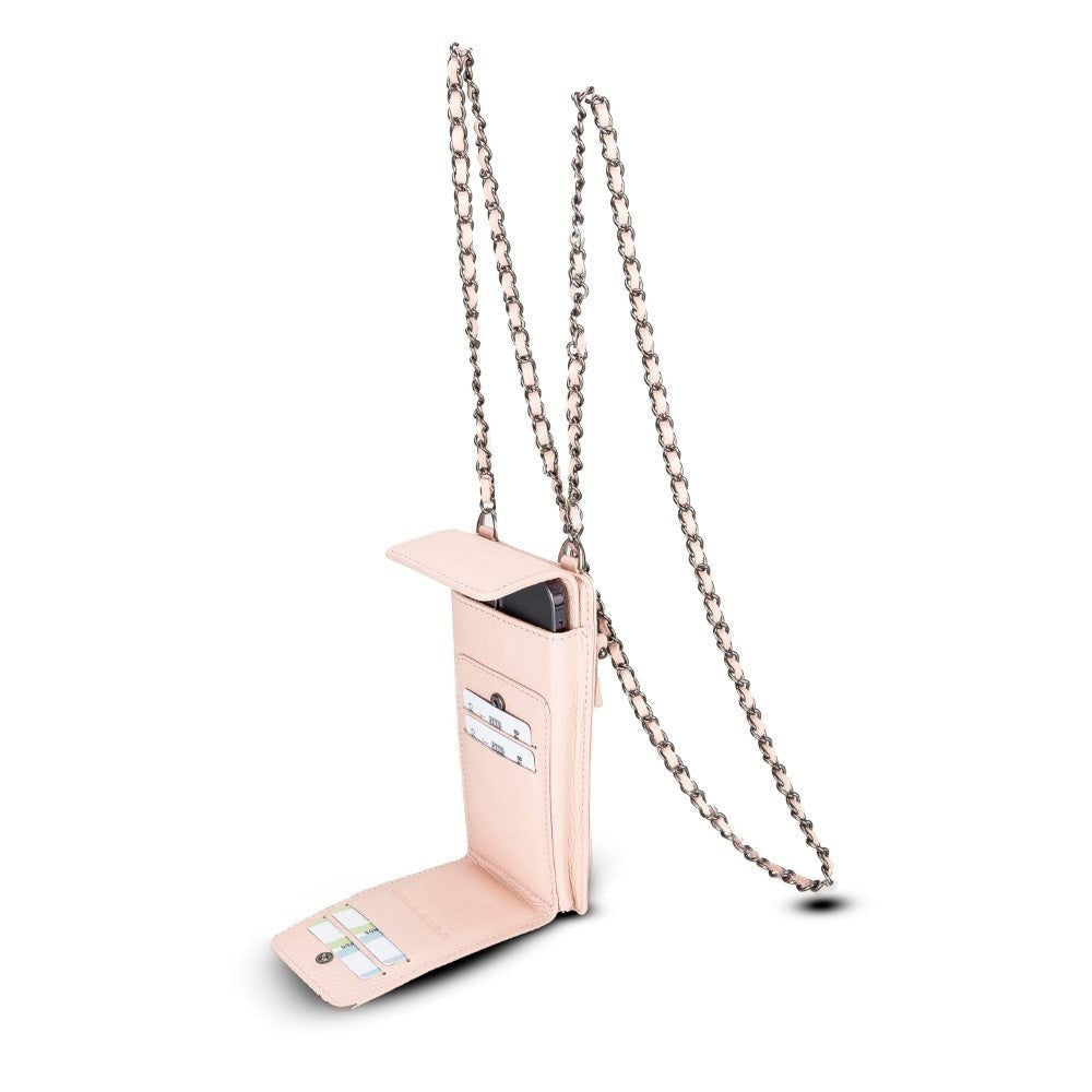 Bouletta Avjin Echtleder universal Handytasche mit Schulterriemen bis 6.7" - Hellpink