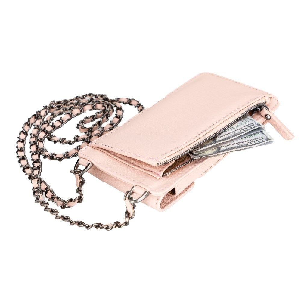Bouletta Avjin Echtleder universal Handytasche mit Schulterriemen bis 6.7" - Hellpink